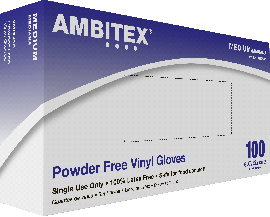 Ambitex Powder-Free General Purpose Vinyl Gloves, Small