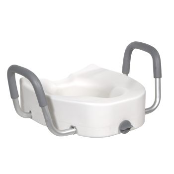 Raised Toilet Seat with Padded Armrests