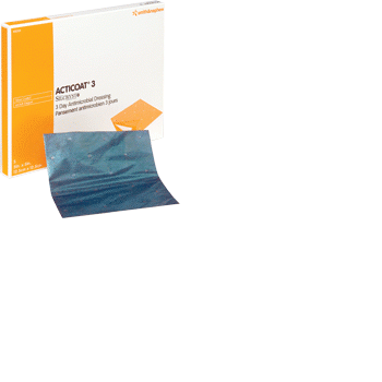 ACTICOAT Antimicrobial Barrier Burn Dressing with Nanocrystalline Silver 4" x 8" Box of 12