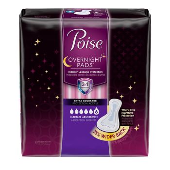 Poise Overnight Incontinence Pads, Ultimate Absorbency, Extra Coverage