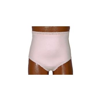 Ostomy Support Barrier Womens' Basic Brief w/ Snaps, Right, Soft Pink, Small