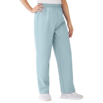 AngelStat Women's Elastic Waist Scrub Pants with Drawstring, Misty Green