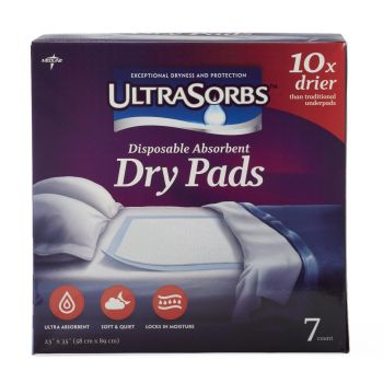 Ultrasorbs Disposable Absorbent Drypad Underpads Retail Packaging 23 x 36 7Pack Case