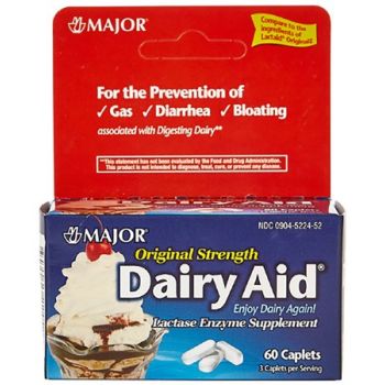 Major Lactase Enzyme Supplement 60 Ct Bottle