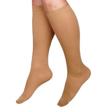 CURAD Knee-High Compression Tan Hosiery 30-40 Mmhg, Reg D