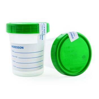McKesson Specimen Container with Screw Cap Sterile Inner Surface Taped Lid