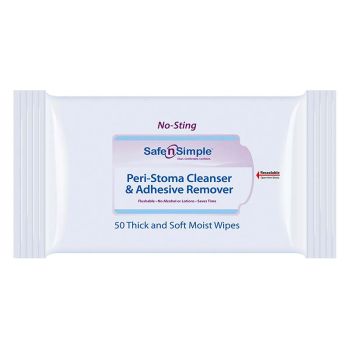 Safe N Simple PeriStoma Cleanser and Adhesive Remover No Sting Wipe