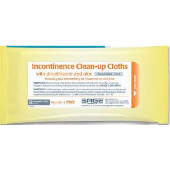 Sage Incontinent Care Wipe Case of 30 8 ct Softpacks