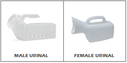 The visual difference between standard travel urinals for men and women