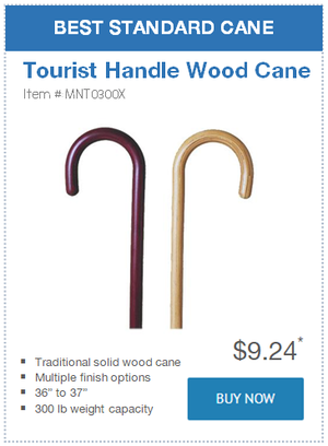 Best Standard Cane: Tourist Handle Wood Cane